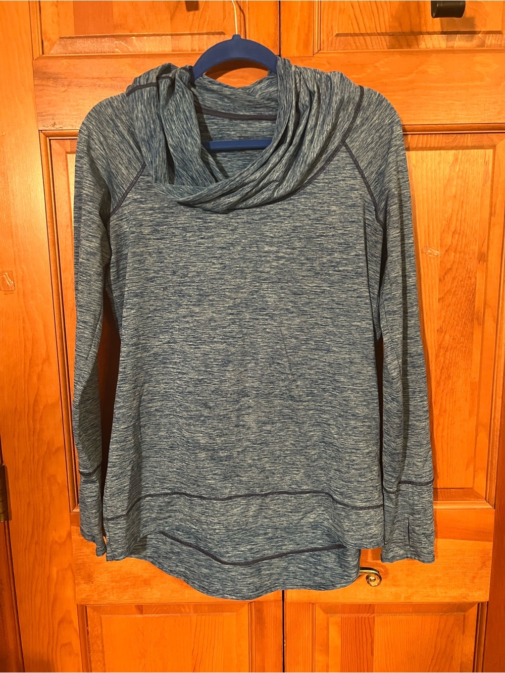 Reebok Blue Heather Cowl Neck Pullover